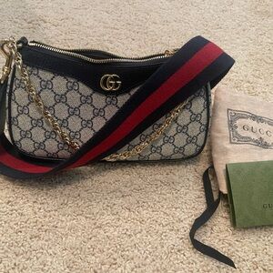 Gucci Navy Blue Ophidia Small Shoulder Bag, excellent!